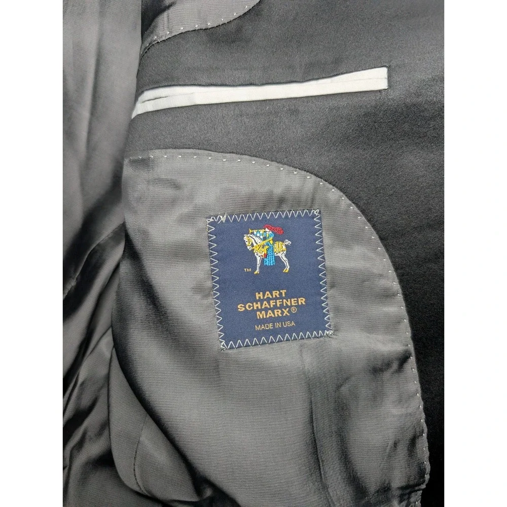Hart Schaffner Marx Tuxedo Jacket 1‎ One Button Black 44L Hole**